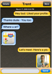 Geosocial dating Grindr iPhone